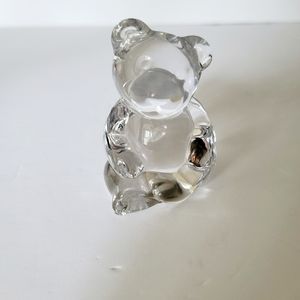 Princess House Pets clear lead crystal bear figurine paper weight sitting